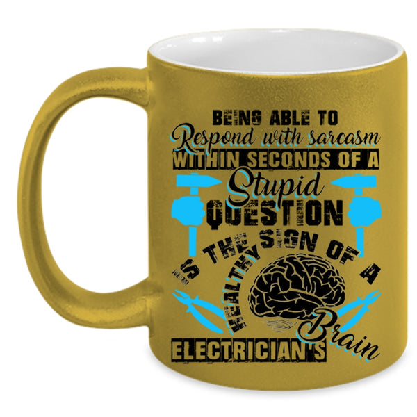 Funny Electricians Coffee Mug, Electrician'S Brain Accent Mug