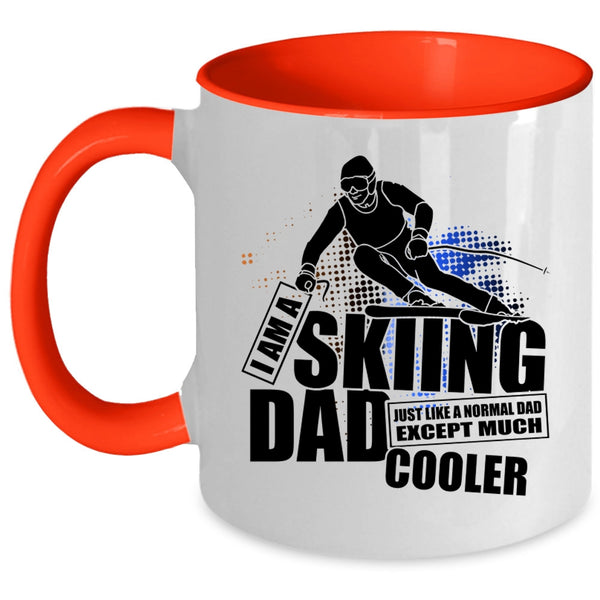 Cool Dad Coffee Mug, I Am A Skiing Dad Accent Mug