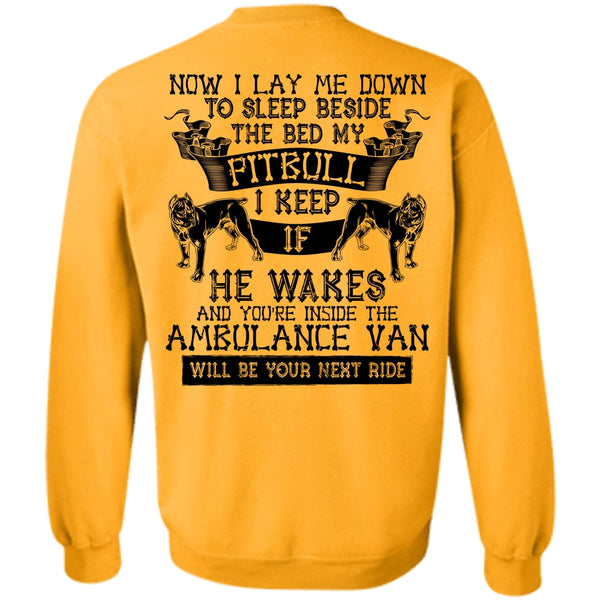 I Love My Dog T Shirt, Sleep Beside The Bed My Pit Bull Sweatshirt