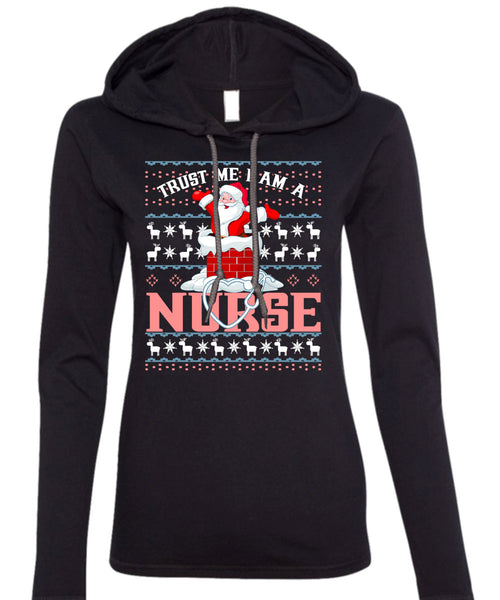 Trust Me I Am A Nurse T Shirt, This Girl Loves Christmas T Shirt (Anvil Ladies Ringspun Hooded)