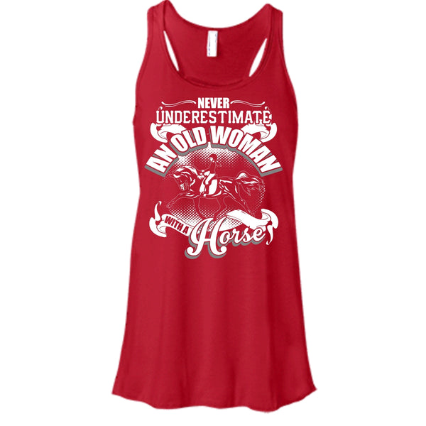 Never Underestimate T Shirt, An Old Man With A Horse Tank Top