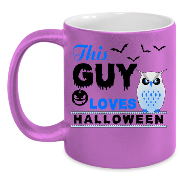 Gift For My Son Coffee Mug, This Guy Loves Halloween Accent Mug