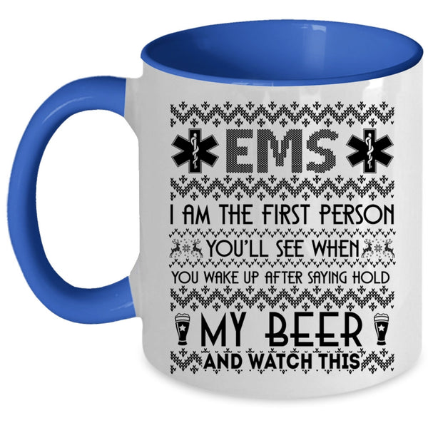 Christmas Gift For Nurses Coffee Mug, EMS Accent Mug