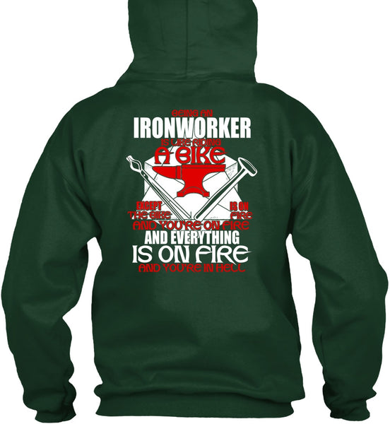 Being An Ironworker T Shirt, Like Riding A Bike T Shirt
