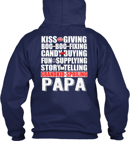 Grandkid-Spoiling Papa T Shirt, Kiss Giving T Shirt