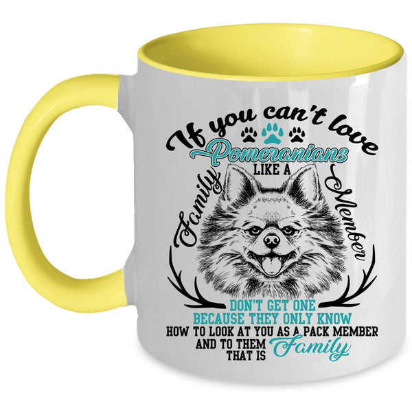Cute Dogs Coffee Mug, Pomeranians Like A Family Member Accent Mug