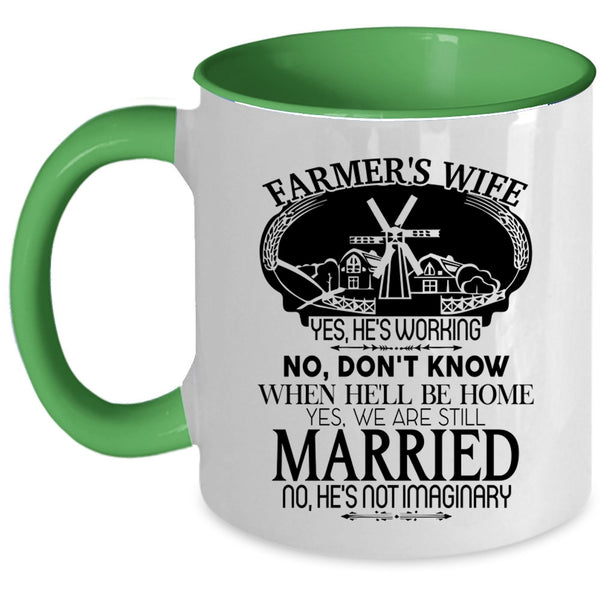 Cute Gift For My Wife Coffee Mug, Farmer's Wife Accent Mug