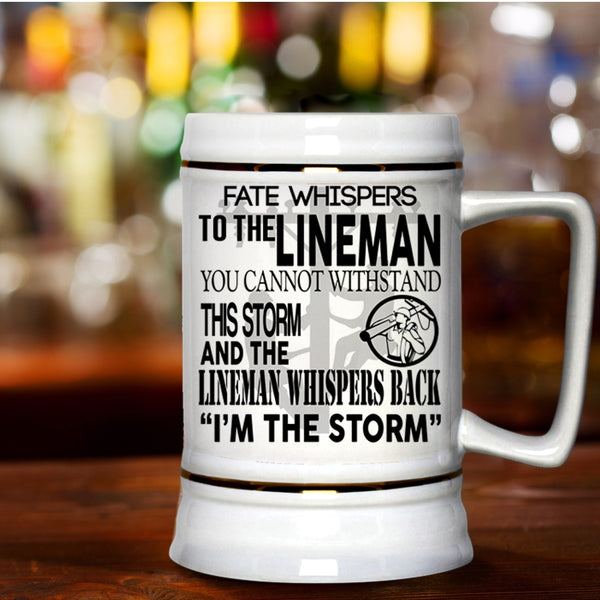 Best Gift For Lineman Beer Stein 22oz, Cool Linemen Beer Mug