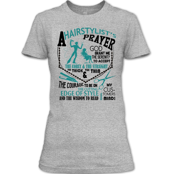 A Hair Stylist's Prayer T Shirt, Coolest Hair Stylist T Shirt