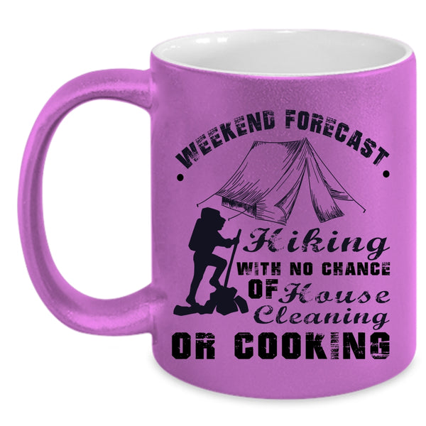 Outdoor Coffee Mug, Weekend Forecast Hiking Accent Mug