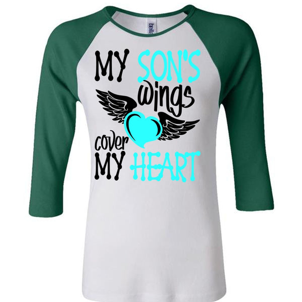 My Son's Wings Cover My Heart T Shirt, I Love Son T Shirt, Awesome T-Shirts
