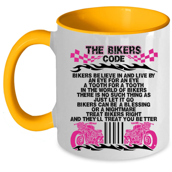 Awesome Gift For Bikers Coffee Mug, The Bikers Code Accent Mug