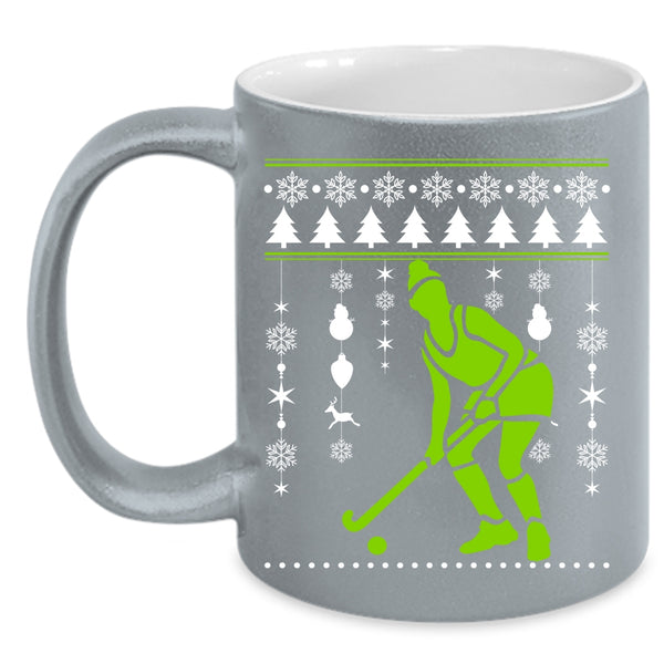 I Love Hockey Coffee Mug, Merry Little Christmas Coffee Cup