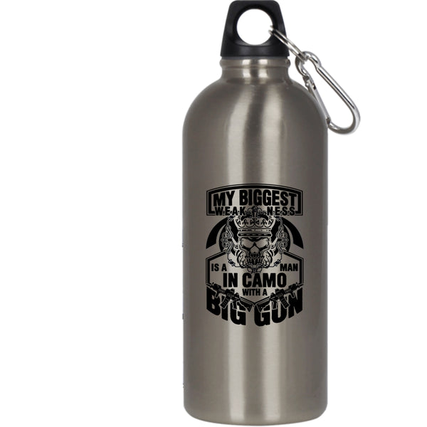 My Biggest Weaknees Is A Man 20 oz Stainless Steel Bottle,Big Gun Outdoor Sports Water Bottle