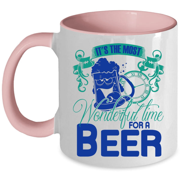 Cool Beer Drinker Coffee Mug, It's The Most Wonderful Time For A Beer Accent Mug