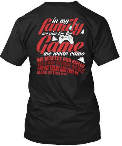 A black t-shirt with the shopify logo