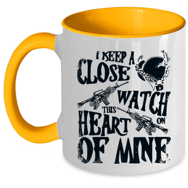 This Heart Of Mine Coffee Mug, I Keep A Close Watch On Accent Mug