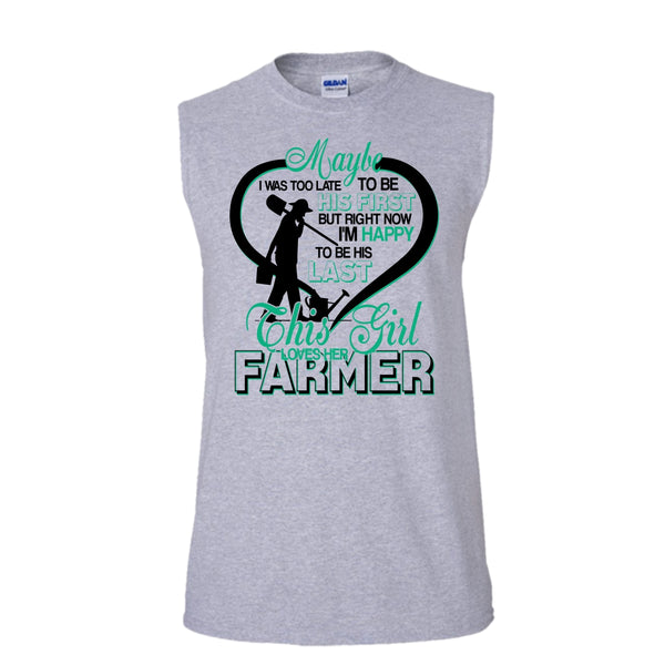 I'm Happy To Be His Last T Shirt, Coolest Farmer's Wife T Shirt, Awesome t-shirts (Men's Cotton Sleeveless)