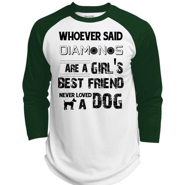 Diamonds Are A Girl's Best Friend Never Loved A Dog T Shirt, Favorite T Shirt  (Polyester Game Baseball Jersey)