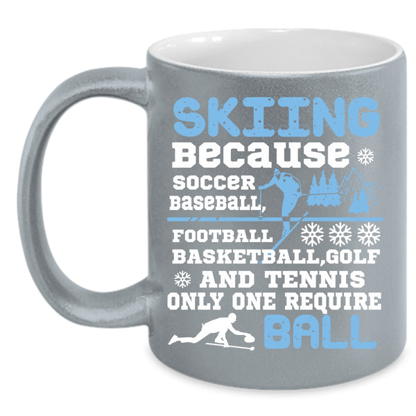 Skiing Coffee Mug, Cute Gift For Skier Coffee Cup