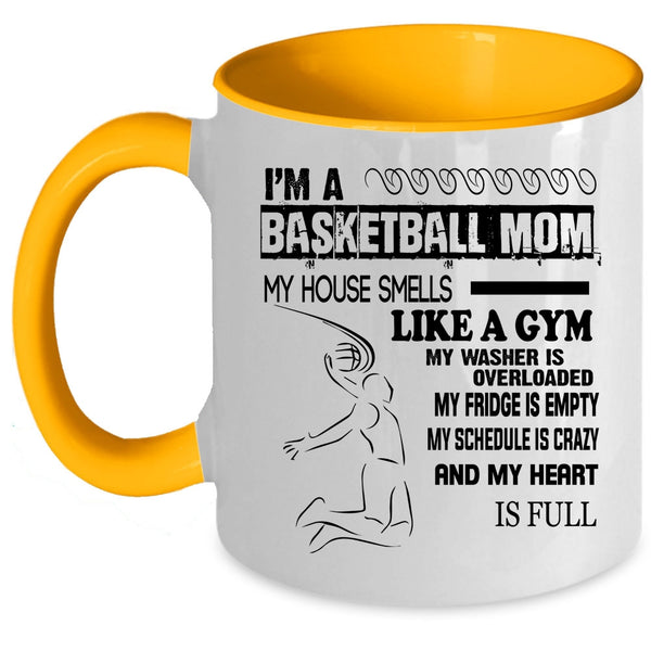 Awesome Basketball Mom Coffee Mug, I'm A Basketball Mom Accent Mug