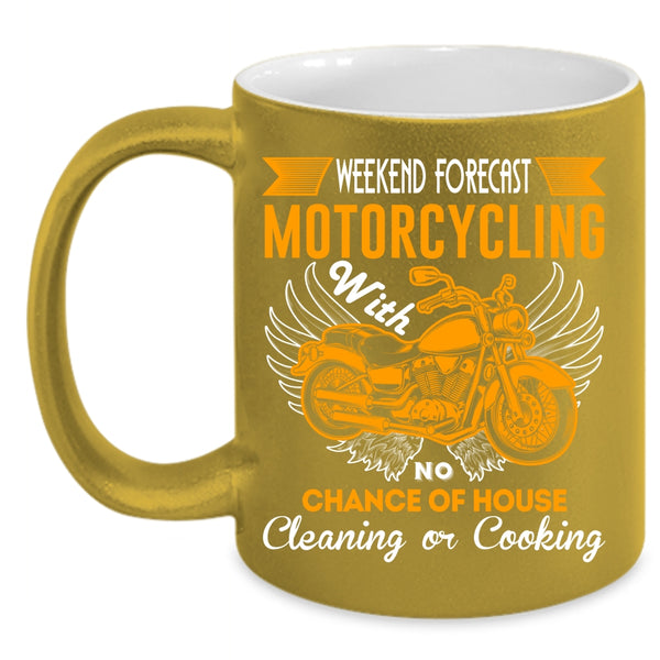 Motorcycling Coffee Mug, Chace Of Horse Cleaning Or Cooking Coffee Cup