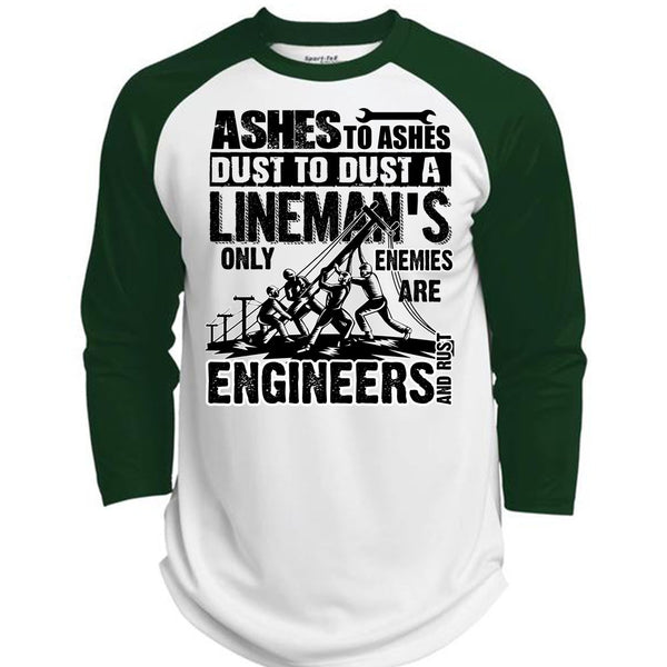Lineman's Only Enemies T Shirt, I Love Lineman T Shirt, Awesome T-Shirts  (Polyester Game Baseball Jersey)
