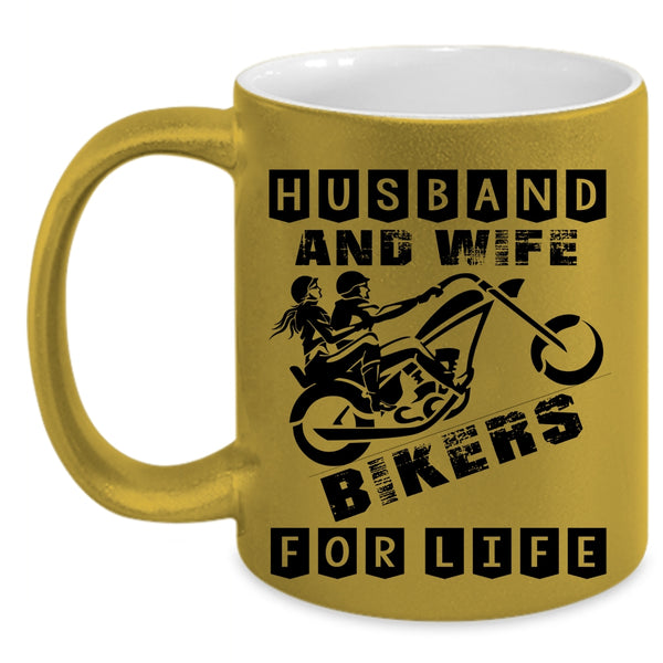 Bikers For Life Coffee Mug, Husband And Wife Accent Mug