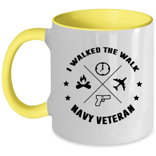 Cool Navy Veteran Coffee Mug, I Walked The Walk Navy Veteran Accent Mug