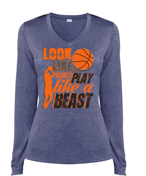 Look Like A Beauty Play Like A Beast T Shirt, Being A Basketball Mom T Shirt