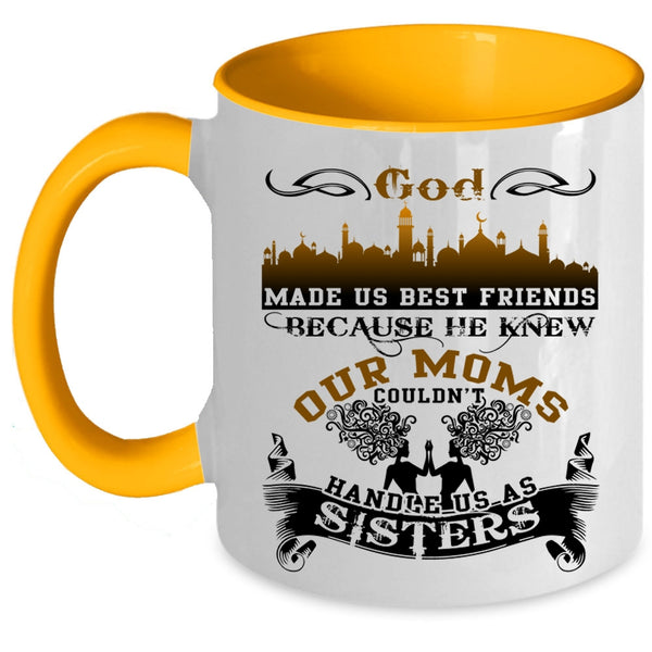 Cute Friends Coffee Mug, God Made Us Best Friends Accent Mug