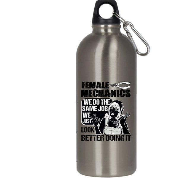 Female Mechanics 20 oz Stainless Steel Bottle,Cute Gift For My Wife Outdoor Sports Water Bottle