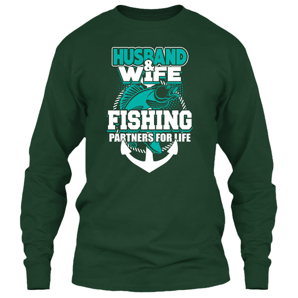 Husband & Wife T Shirt, Fishing Partners For Life T Shirt