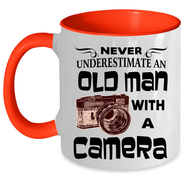 Awesome Grandpas Coffee Mug, Old Man With A Camera Accent Mug