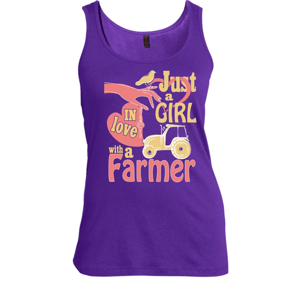 Just A Girl T Shirt, In Love With A Farmer T Shirt, Cool T Shirt