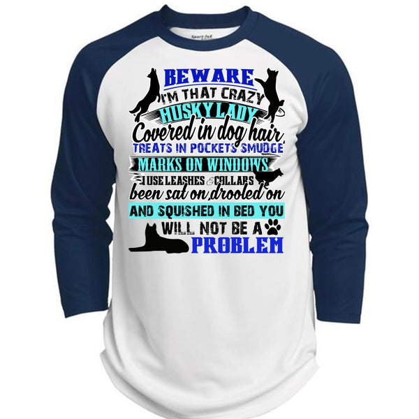 I'm That Crazy Husky Lady T Shirt, I Love My Dog T Shirt, Awesome T-Shirts  (Polyester Game Baseball Jersey)