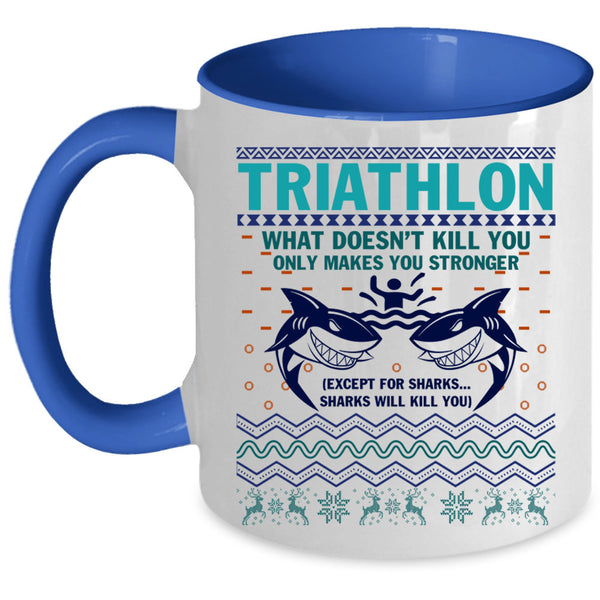Christmas Gift For Triathlon Coffee Mug, Triathlon Accent Mug