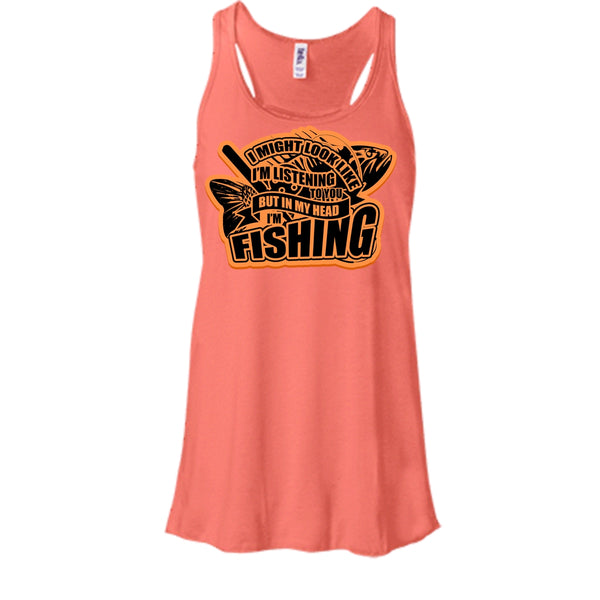 In My Head I'm Fishing T Shirt, Coolest Fishing Tank Top