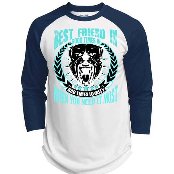 Best Friend In Good Times T Shirt, I Love Pit Bull T Shirt, Awesome T-Shirts  (Polyester Game Baseball Jersey)
