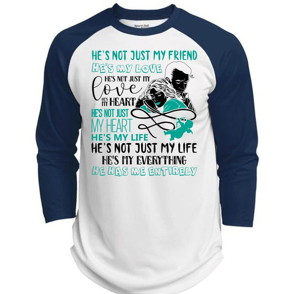 He's Not Just My Friend T Shirt, I Love Wife T Shirt, Awesome T-Shirts  (Polyester Game Baseball Jersey)