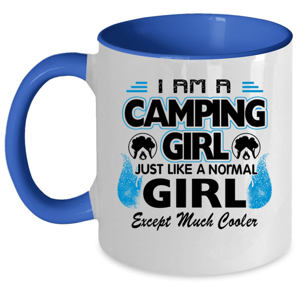 Cool Camping Girl Coffee Mug, I Am A Camping Girl Accent Mug