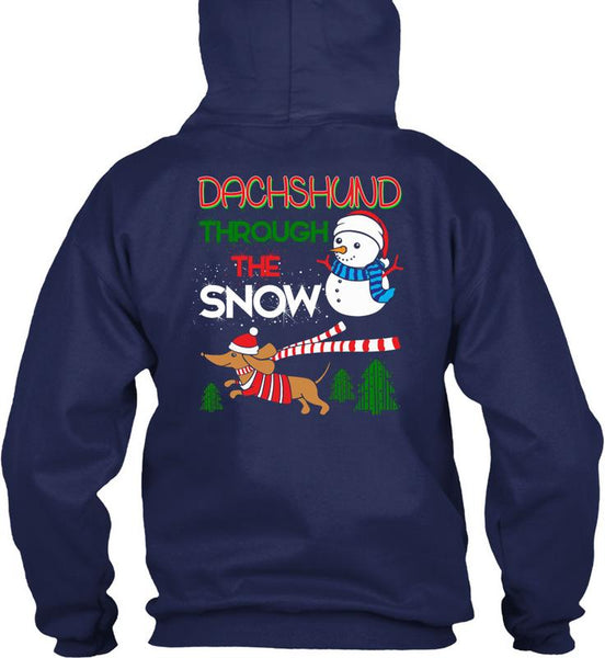 Dachshund Through The Snow T Shirt, I Love Christmas T Shirt