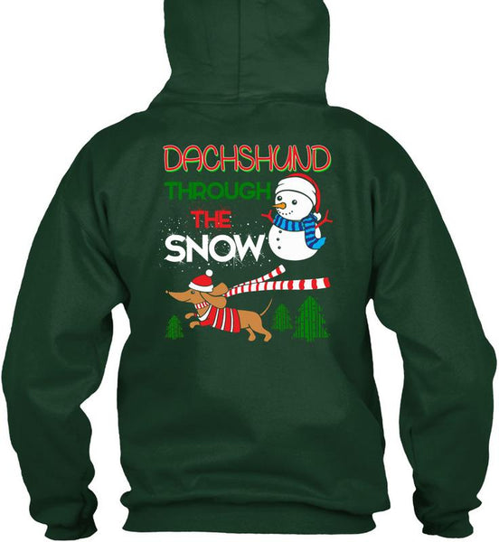 Dachshund Through The Snow T Shirt, I Love Christmas T Shirt