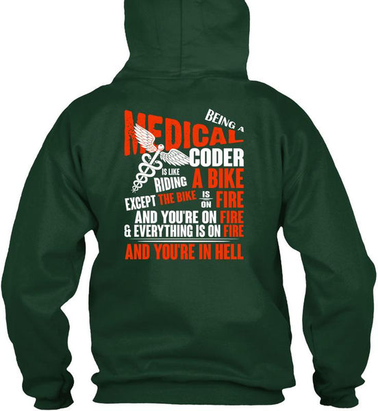 Being A Medical Coder T Shirt, Riding A Bike T Shirt
