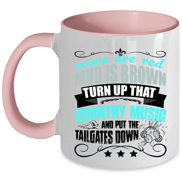 Country Music Coffee Mug, Roses Are Red Mud Is Brown Accent Mug