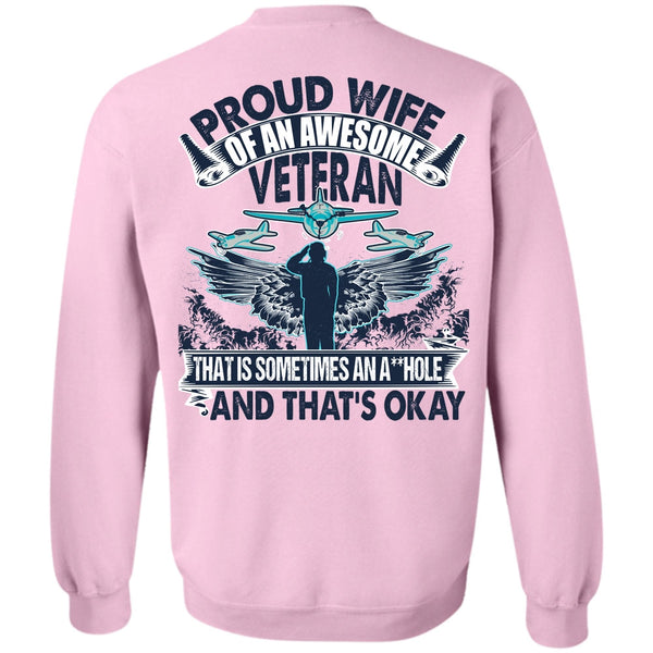 I Love Veteran T Shirt, Proud Wife Of An Awesome Veteran Sweatshirt