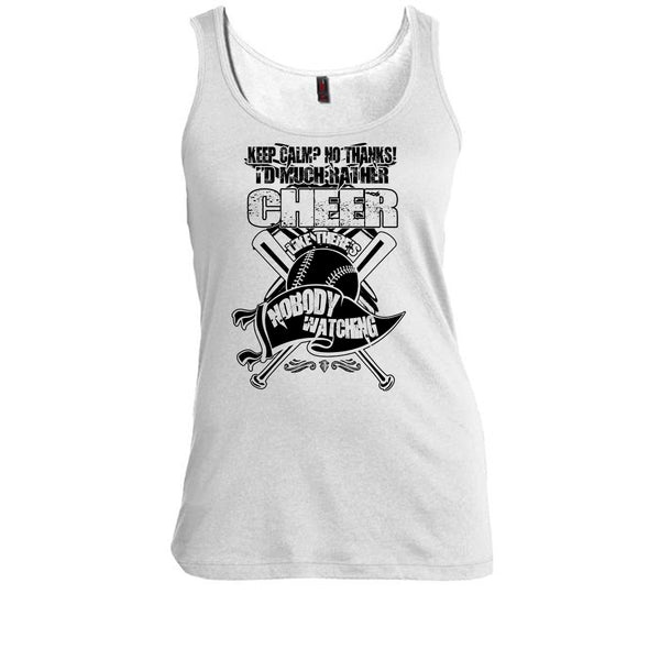 I'd Much Rather Cheer T Shirt, Awesome Baseball Player Tank Top