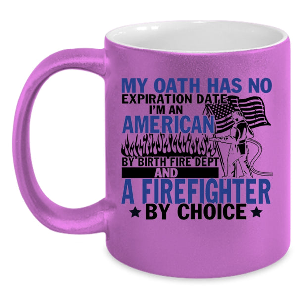 American Flag Coffee Mug, I'm An American And A Firefighter Accent Mug