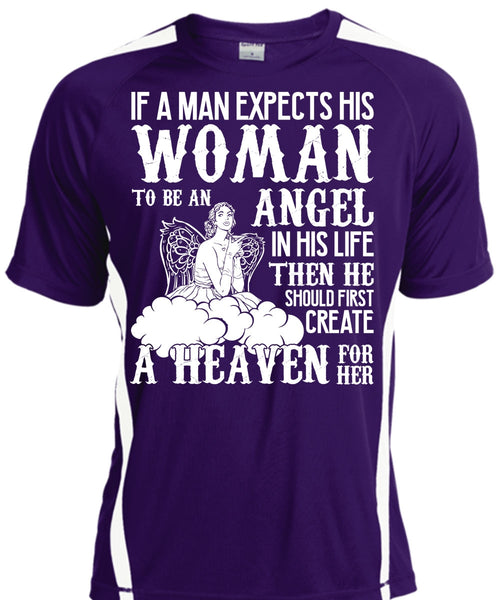 Woman To Be An Angel T Shirt, Create A Heaven T Shirt, Cool Shirt
