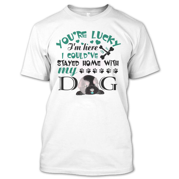 A black t-shirt with the shopify logo